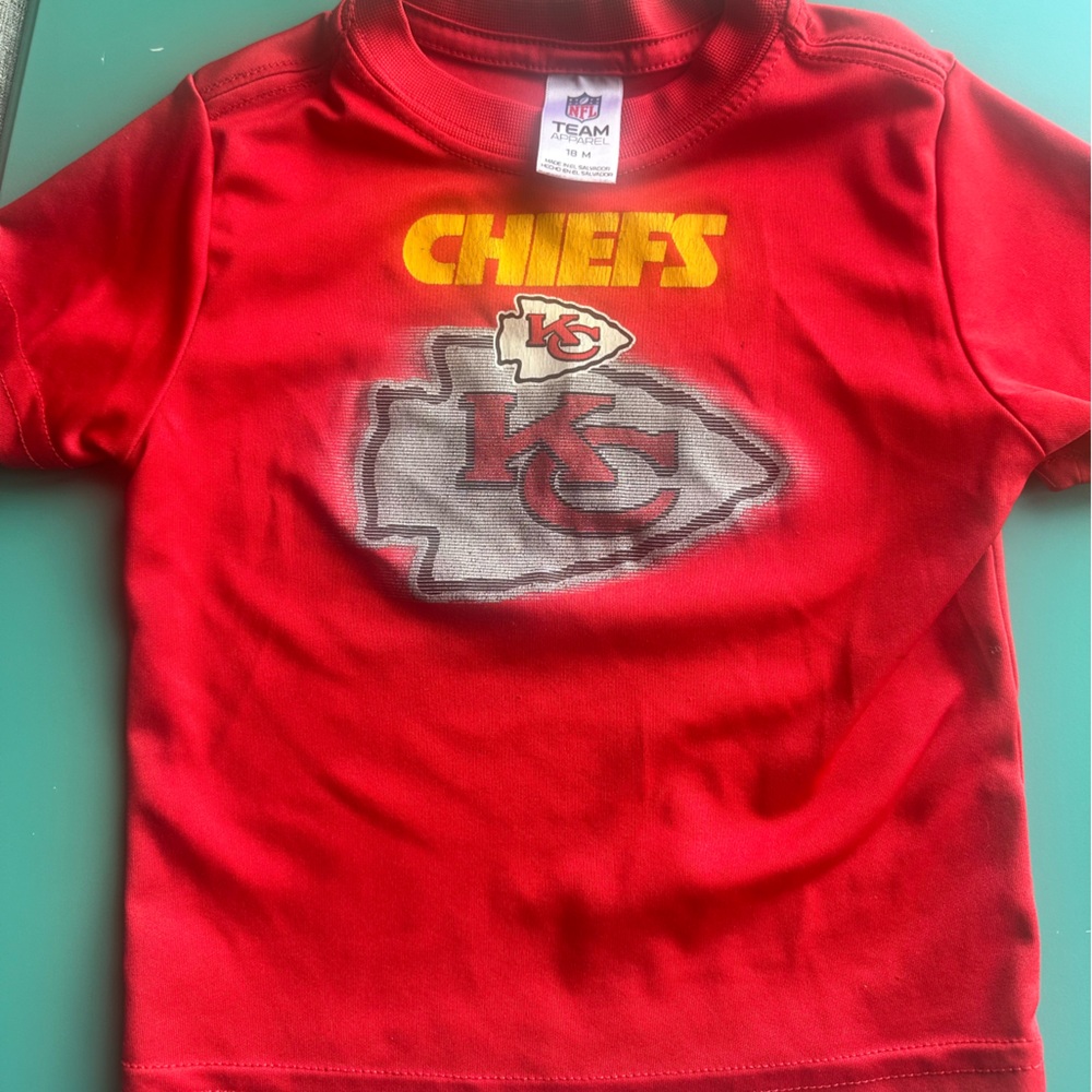 NFL Kids Red and Yellow Chiefs hoodie and tees